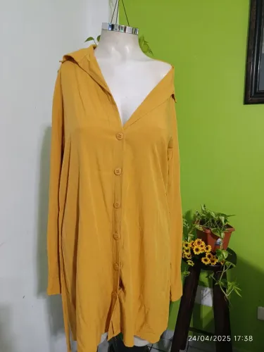 Vestido Chemise Camisão Amarelo M