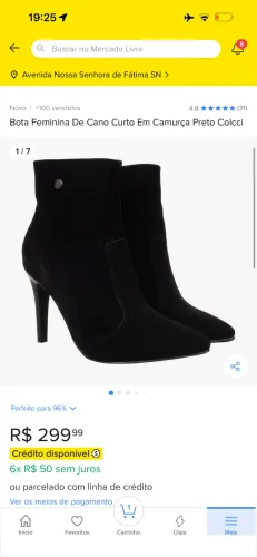 Bota Feminina De Cano Curto Em Camurça Preto Colcci