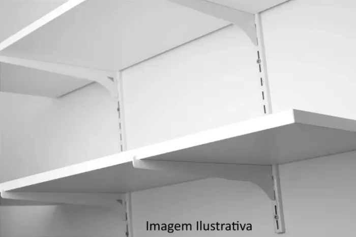 Kit Trilhos Cremalheira + 3 Prateleiras MDF Brancas - Em bom estado