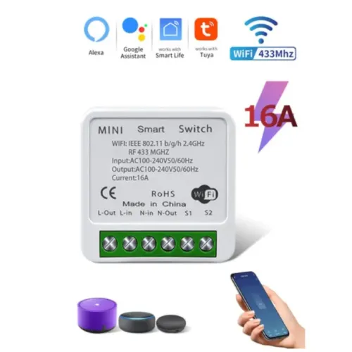 Alexa google assistant Tuya smart life Interruptor Inteligente controle remoto e wifi