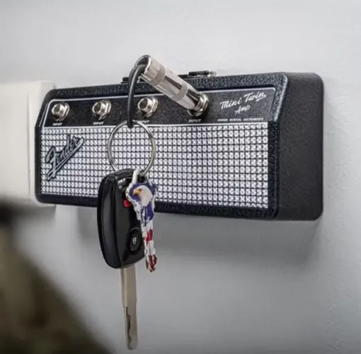 Porta Chaves Parede - Mini Amplificador Fender C/4 Plugs