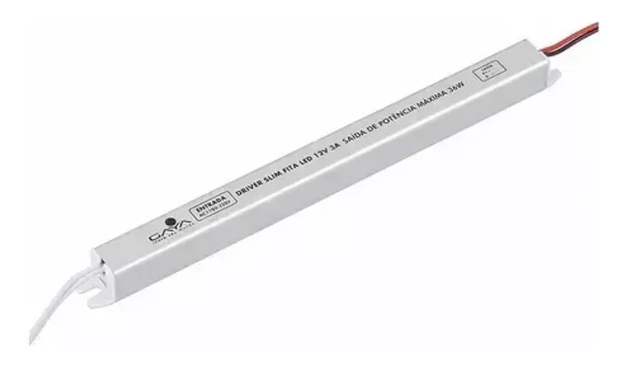  Fonte Drive Slim Para Perfil E Fita Led 3a 12v 36w 