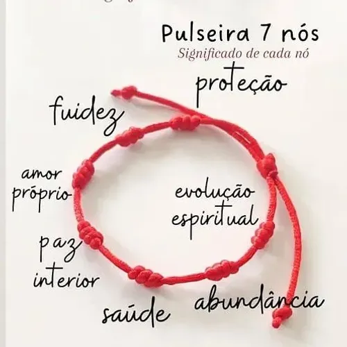 Pulseira 7 nós vermelha Kabbalah