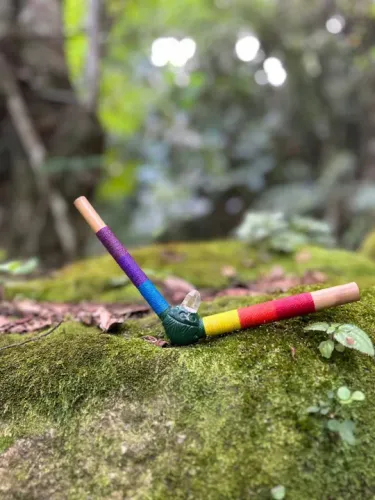 Tepi Aplicador Rapé 7 Chakras Com Ponta De Quartzo 30cm customizado