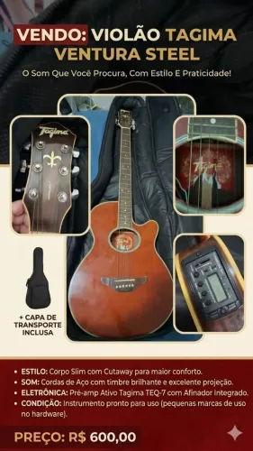 VENDO VIOLÃO TAGIMA VENTURA STEEL