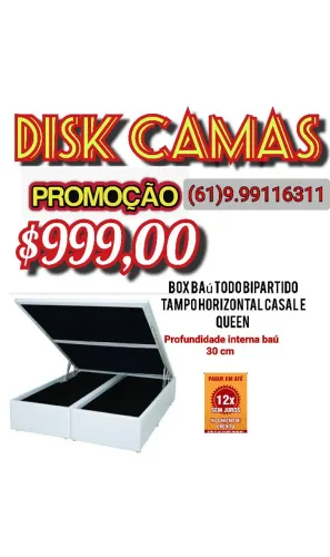 Cama box baú Queen e casal