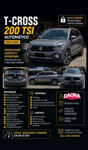 Volkswagen T-Cross 1.0 TSI Flex 12V 5P Aut. 2024