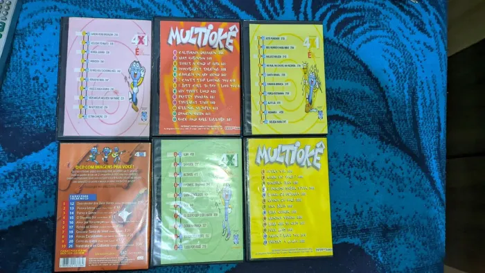 Dvd karaokê com 6 dvds sem microfone