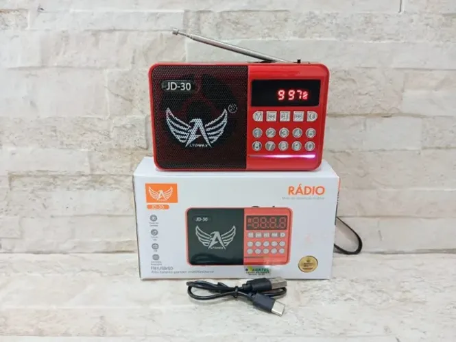 Radio Digital Portátil FM Usb Bluetooth Recarregável