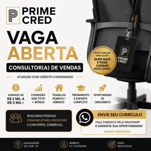 VAGA | CONSULTOR(A) DE VENDAS