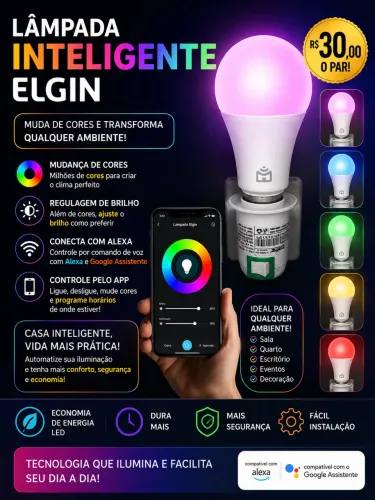 Lâmpada Inteligente Wi-Fi - Controle pelo Celular