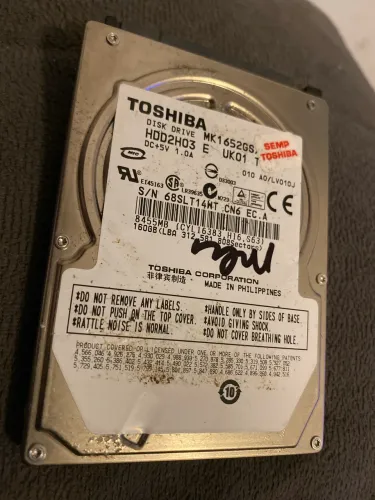 HD Toshiba 160GB 2.5" SATA - MK1652GSX (HDD2H03) - Original Semp Toshiba