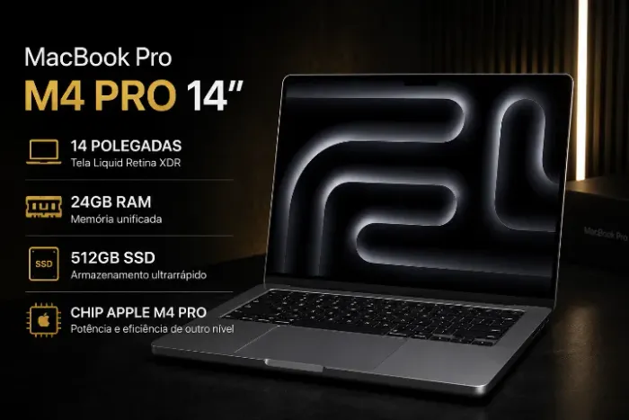 MacBook Pro M4 Pro 14 Polegadas 24GB 512GB SSD Lacrado