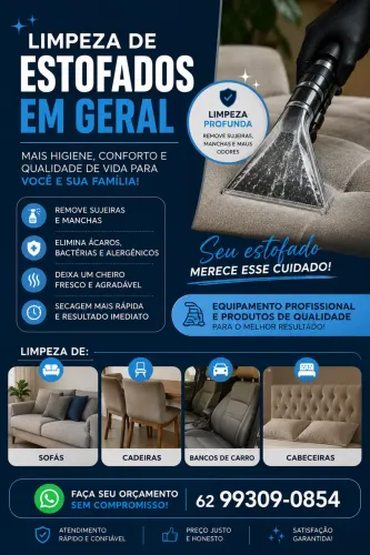 Limpeza de estofados em geral