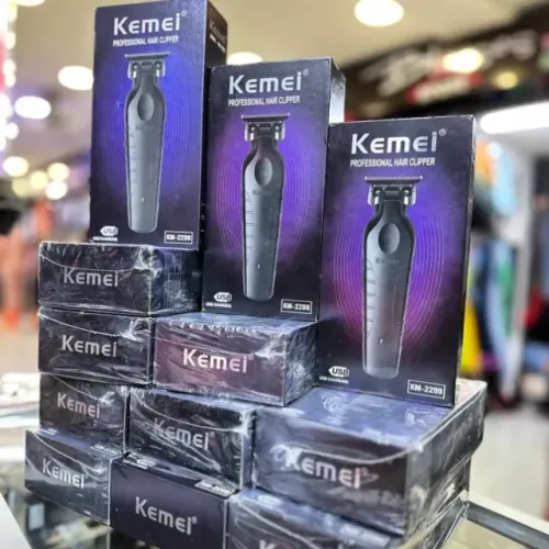 Máquina de Acabamento Kemei KM-2299 - Recarregável USB - Kit Completo - Nova