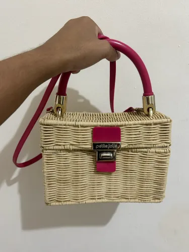 Bolsa Petite Jolie Capri Palha Rosa