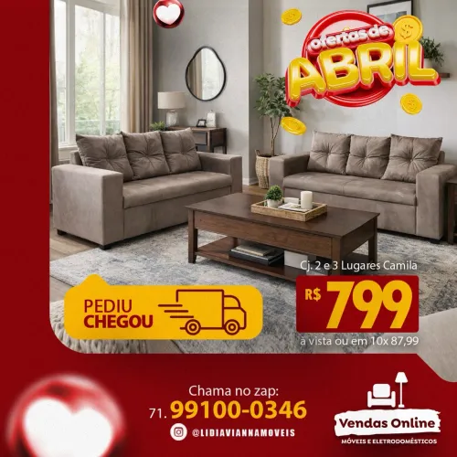 Conjunto sofá 2 e 3 lugares frete gratis entrego hoje R$ 799,99 a vista