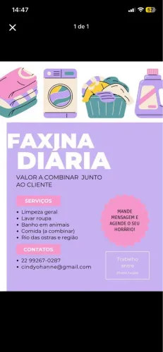 Faxina em Rio das ostras e região 