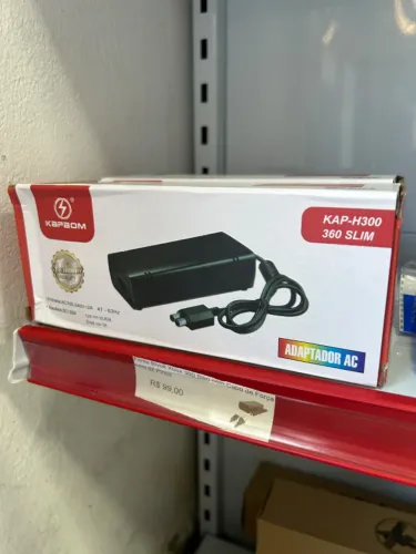 Fonte Bivolt Xbox 360 Slim com Cabo de Força com 02 Pinos