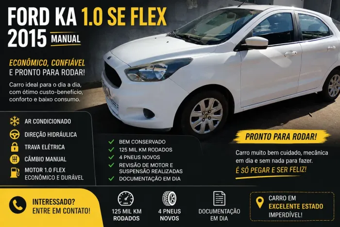 Ford KA 1.0 Se/se Plus Tivct Flex 5P 2015