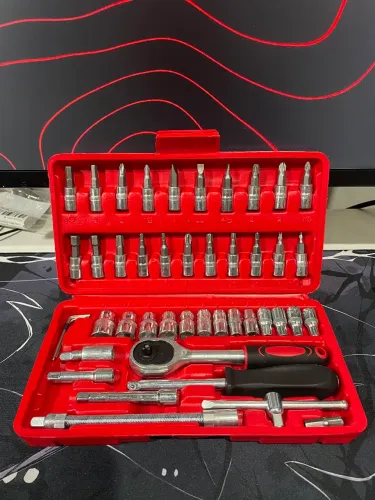 Kit de ferramentas mais de 40 peças, maleta, chave catraca para carro, moto e casa 