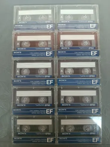 Fitas Cassete Sony EF - Lote com 10 unidades