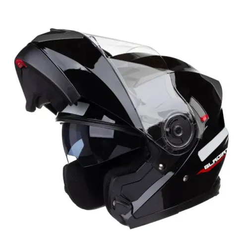 Capacete Texx Escamotiavel Gladiator V2 Preto Brilhante Preto