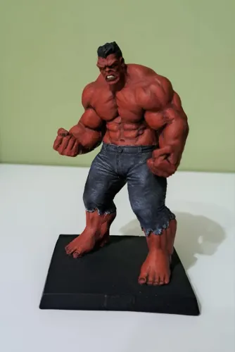 Miniatura Marvel Figurines - Hulk Vermelho - Custom - Escala Eaglemoss