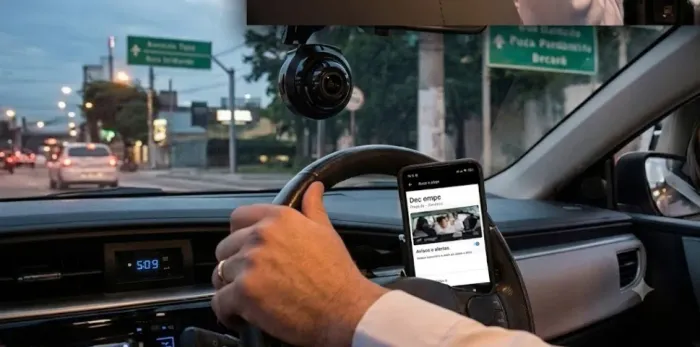 Câmera de Segurança Wi-Fi para Motorista de Aplicativo