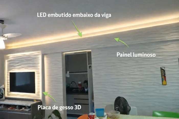 Trabalhos em gesso 3D paredes em drywall reparos e teto em gesso