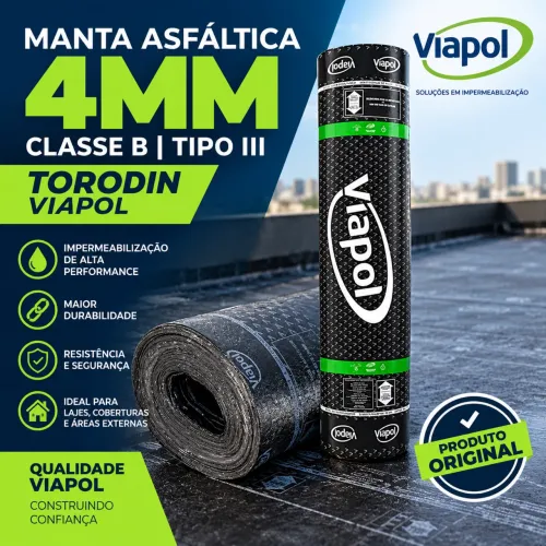 Manta Asfáltica 4mm classe B Tipo III Torodin - VIAPOL