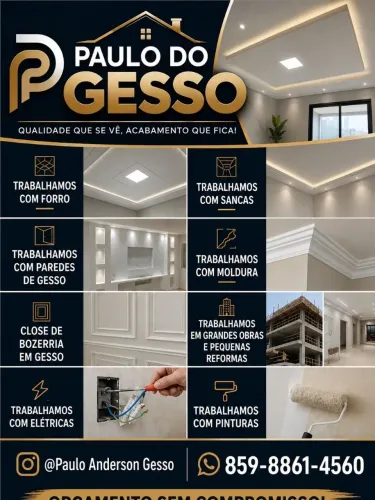 Gesseiro e pintor disponível 
