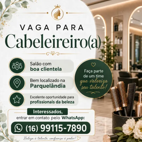 VAGA PARA CABELEIREIRO(A) - PARQUELÂNDIA