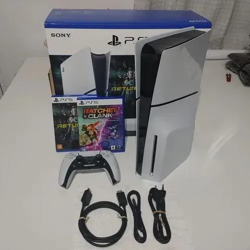 Playstation 5 Slim Digital e mídia física 1TB, Controle com analógico hall effec