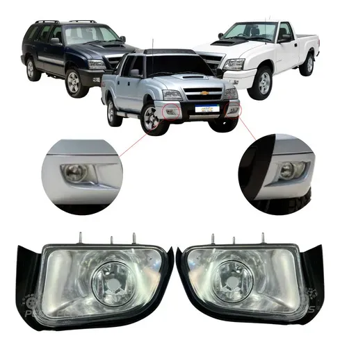 Par Farol Milha Chevrolet S10 Blazer Pit Bull 2001 A 2008