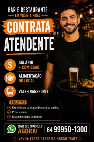 Vaga atendente VICENTE PIRES 
