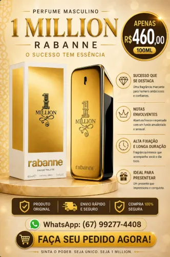 Perfume Paco Rabanne 1 Million - Eau de Toilette - Masculino 100 Ml