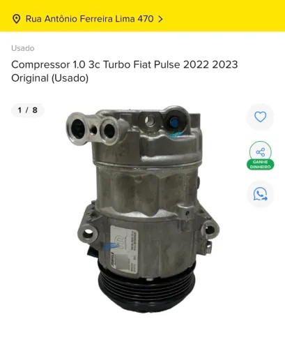 COMPRESSOR FIAT PULSE 1.0 TURBO 2022 2023
