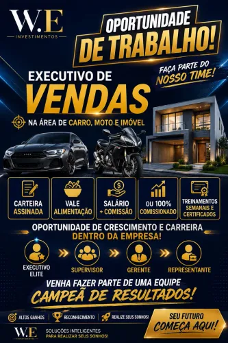 Vendedor, administrativo, serviços gerais, recepcionista