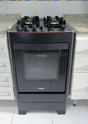 Fogão Dako 4 Bocas Supreme Glass Mesa De Vidro Bivolt Preto