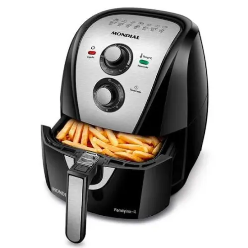 Fritadeira Elétrica Air Fryer Com 4 Litros e 1500W AFN40BI Mondial Preta e Inox