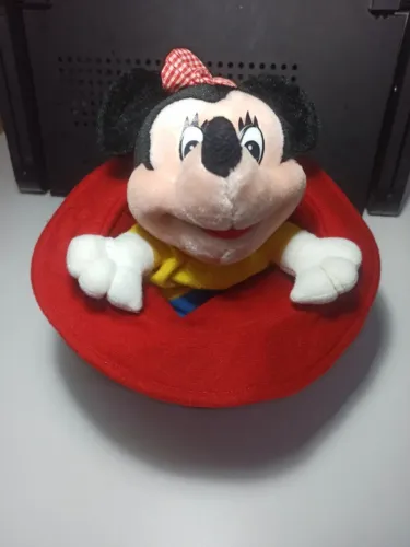 pelúcia musical minnie mouse na cartola relíquia disney vintage