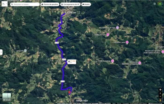 Terreno Rural 1 Hectare com Água de Fonte em Anitápolis (Bairro Povoamento)