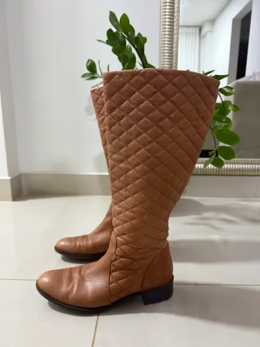 Bota Dumond 38, couro, caramelo