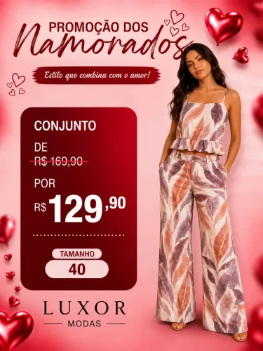 PROMOÇÃO ROUPAS FEMININAS DIA DOS NAMORADOS