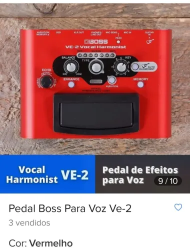 Pedaleira de vocal Boss v2. Equaliza, Reverb, Echo, e coloca um vocal perfeito cantando! 