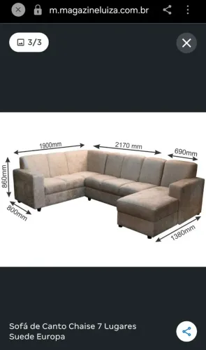 Sofa canto 7 lugares na cor verde musgo
