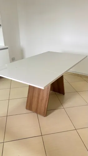 Mesa off white 6 lugares - Trincada