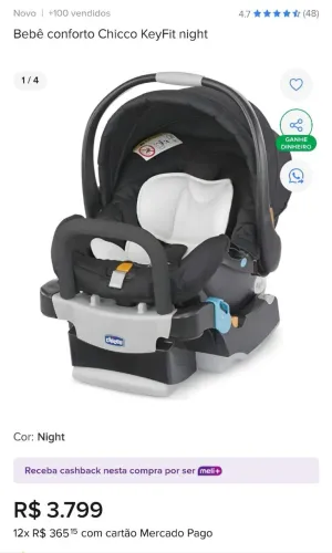Bebê conforto Chicco keyfit night