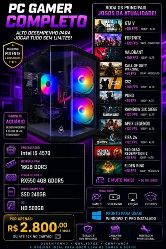 PC Gamer Intel I5 4570 IMPERDÍVEL!!!